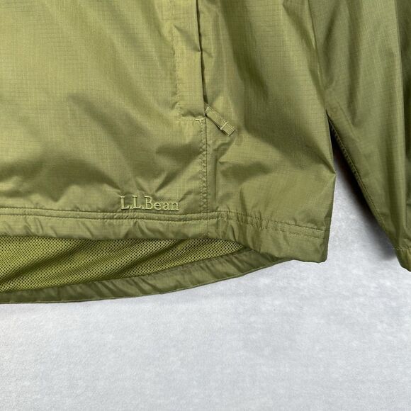 LL Bean Women's Size Large Jacket Green Hood Waterproof Windbreaker Item 284384 - Picture 10 of 11